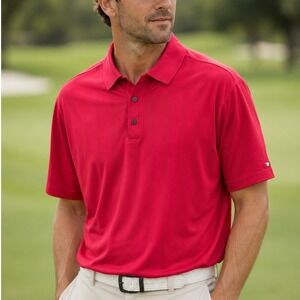 Nike Tiger Woods Collection Red Striped Golf Polo Shirt Mens XL Fit Dry SS READ